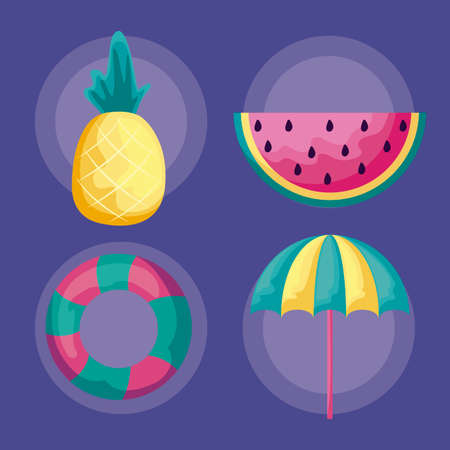 summer holiday vacation set icons vector illustration designのイラスト素材
