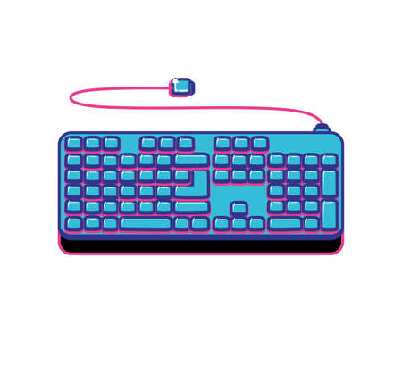 computer keyboard hardware isolated icon vector illustration designのイラスト素材