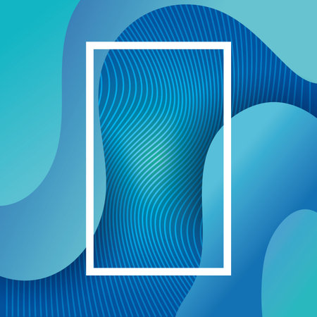 waves background with frame, geometric figures vector illustration designのイラスト素材