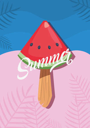 summer time holiday watermelon  ice cream vector illustration cinco de mayo celebration with skull decorative vector illustration designのイラスト素材