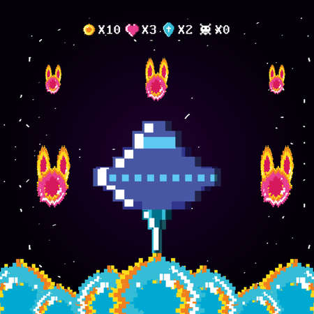 classic video game console of coins vector illustration designのイラスト素材