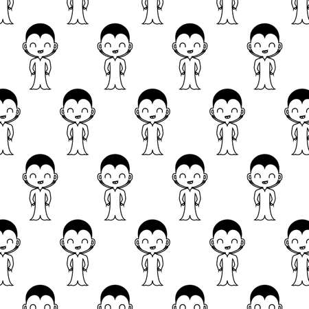 pattern of boy disguised of vampire vector illustration designのイラスト素材