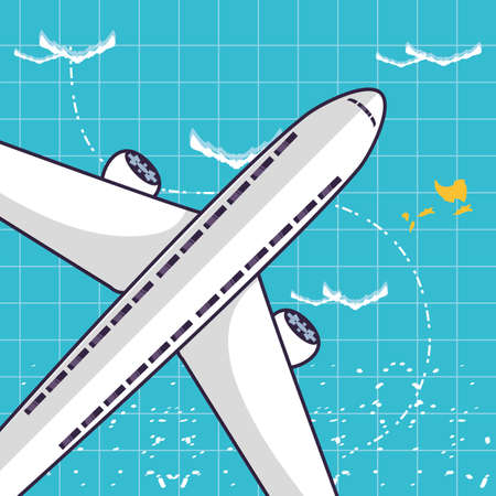 airplane flying vehicle isolated icon vector illustration designのイラスト素材
