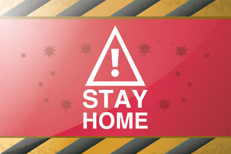 symbol of caution, stay home, stop coronavirus vector illustration design