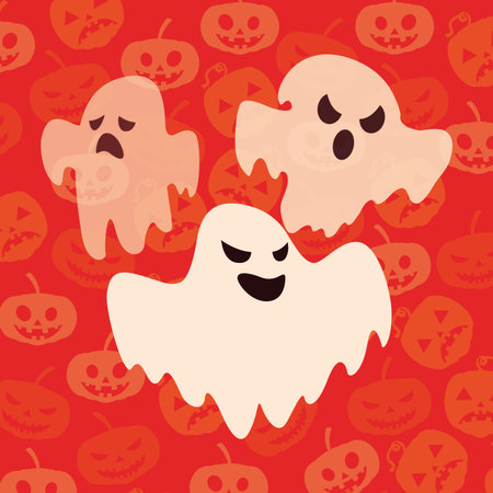 halloween ghost in colorful background vector illustration design
