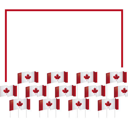 frame with flags of canada vector illustration designのイラスト素材