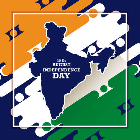 independence day indian label with map vector illustration designのイラスト素材