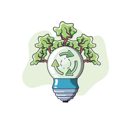 Light bulb design, Sustainability eco friendly green recycle ecology renewable and solution theme Vector illustrationのイラスト素材