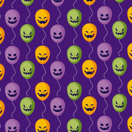 pattern balloons helium of halloween vector illustration designのイラスト素材