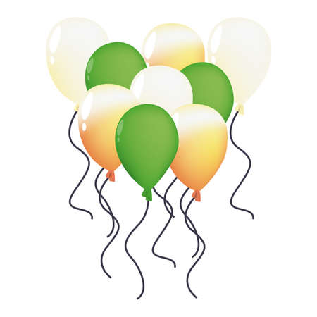 balloons decoration celebration party on white background vector illustrationのイラスト素材