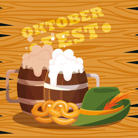 Oktoberfest design, Germany festival celebration europe landmark munich culture and party theme Vector illustrationのイラスト素材