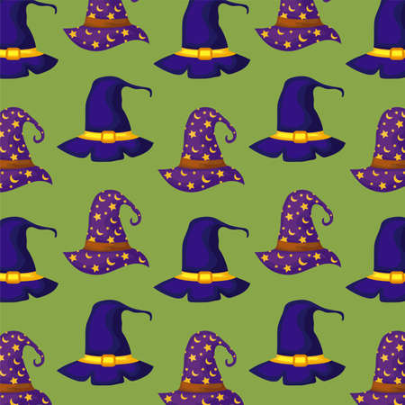pattern of wizard hat and hat of witch vector illustration designのイラスト素材