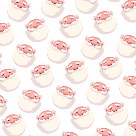 pattern of head of santa claus on white background vector illustration designのイラスト素材