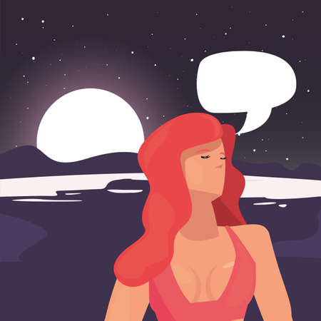 woman with swimsuit - summer time vacations design vector illustrationのイラスト素材