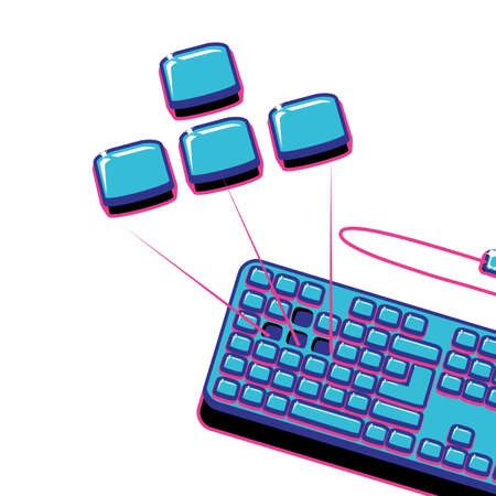 computer keyboard hardware isolated icon vector illustration designのイラスト素材