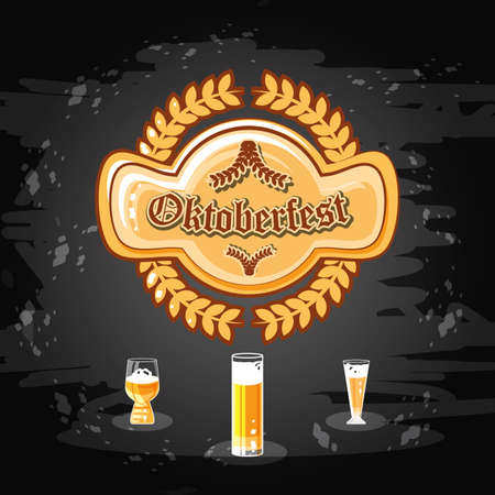 oktoberfest celebration day with beer glasses vector illustration designのイラスト素材