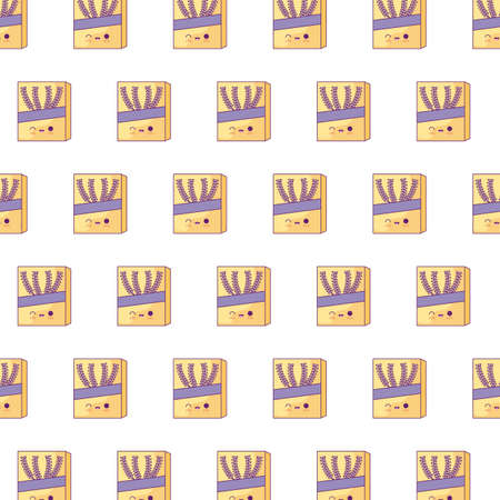 pattern of boxes of cereal kawaii style vector illustration designのイラスト素材