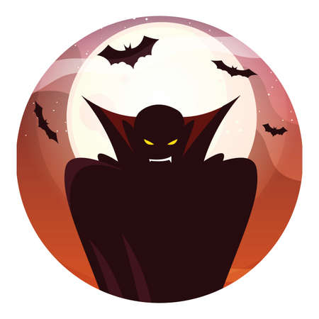 Vampire design, Halloween holiday horror scary celebration autumn dark and party theme Vector illustrationのイラスト素材
