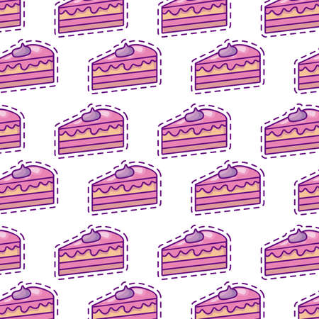 pattern patches of slices sweet cakes vector illustration designのイラスト素材