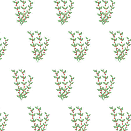 pattern of christmas floral decoration on white background vector illustration designのイラスト素材