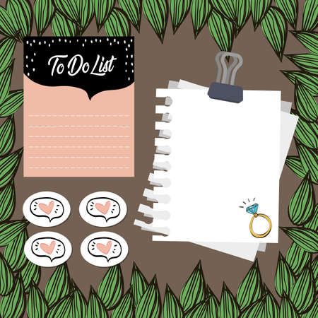 checklist document with supply vector illustration designのイラスト素材