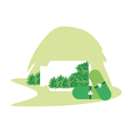 cannabis drug capsule medicinal icon vector illustration designのイラスト素材