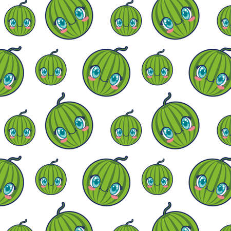 cute lemon fruit kawaii pattern vector illustration designのイラスト素材