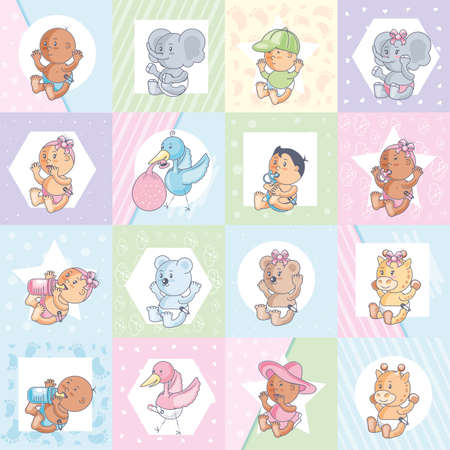 set of accessories for baby vector illustration designのイラスト素材