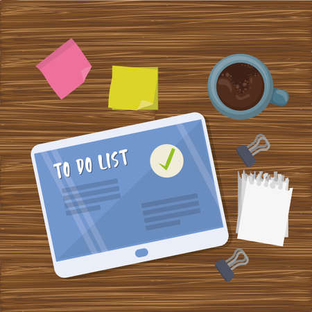 checklist document with supply vector illustration designのイラスト素材