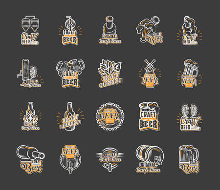 set of icons craft beer vector illustration designのイラスト素材