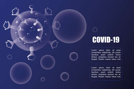 coronavirus disease or covid 19, floating  pathogen respiratory influenza virus cells vector illustration designのイラスト素材