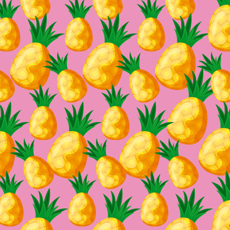 pattern tropical of pineapples fruits vector illustration design