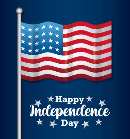 happy independence day card with flag vector illustration designのイラスト素材