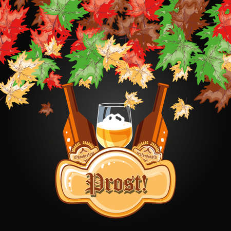 oktoberfest celebration day with beer cup vector illustration designのイラスト素材