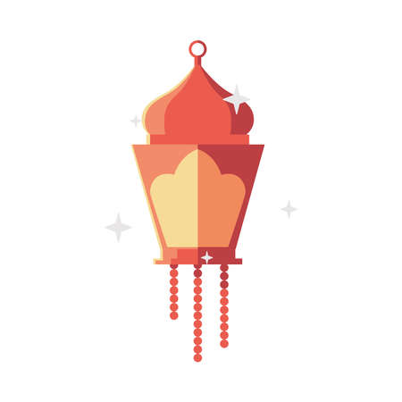 Isolated orange ramadan lantern design, Islamic muslim religion culture belief religious faith god spiritual meditation and traditional theme Vector illustrationのイラスト素材