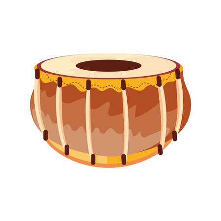 happy navratri, drum on white background vector illustration designのイラスト素材