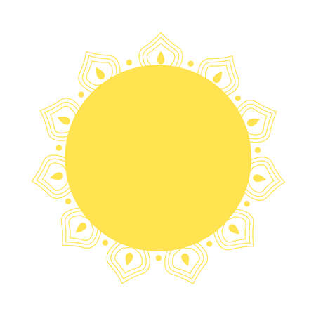 gold mandala in line style design of Bohemic ornament indian decoration retro vintage meditation henna ethnic arabic texture and tribal theme Vector illustrationのイラスト素材