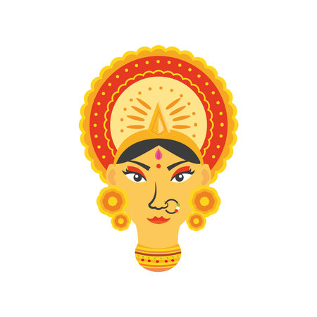 face of goddess durga in white background vector illustration design