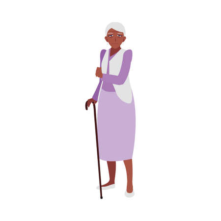 happy elderly woman wearing clothes vector illustration designのイラスト素材