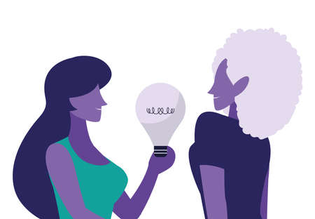 women work with successful idea woman vector illustration desingのイラスト素材