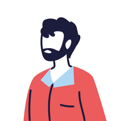 young man cartoon on white background vector illustration designのイラスト素材