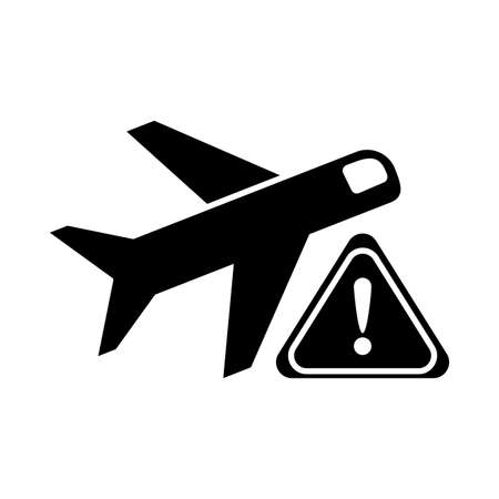aircraft Warning glyph , silhouette style icon vector illustration designのイラスト素材