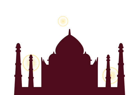 silhouettes famous monuments of india vector illustration designのイラスト素材