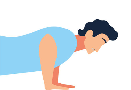 man doing muscle exercises at home vector illustration design