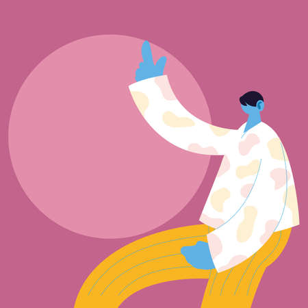 Avatar man cartoon design, Boy male person people human social media and portrait theme Vector illustrationのイラスト素材