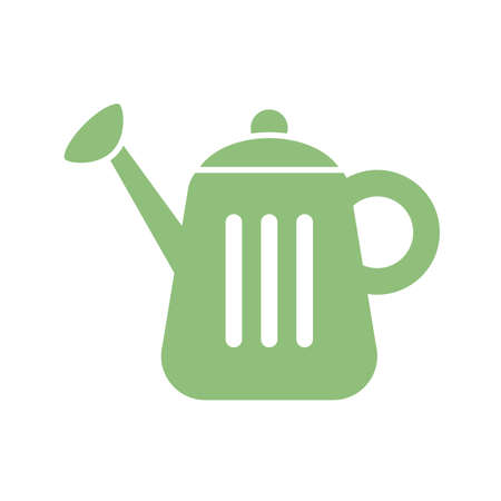 gardening water can over white background, silhuette icon, vector illustrationのイラスト素材
