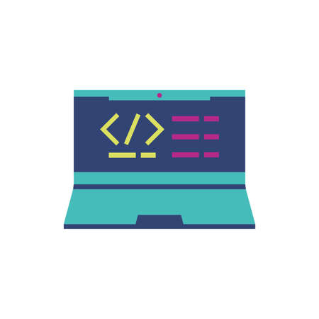 Website code and laptop design, Programming web designer technology internet media modern and development theme Vector illustrationのイラスト素材
