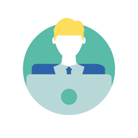 Businessman with laptop design, Man business management corporate job occupation and worker theme Vector illustrationのイラスト素材