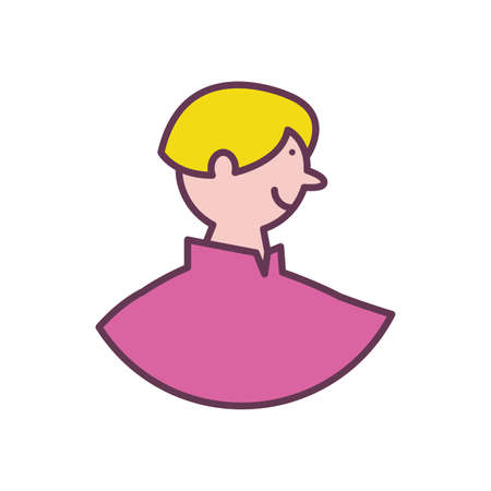 portrait of young man on white background vector illustration designのイラスト素材