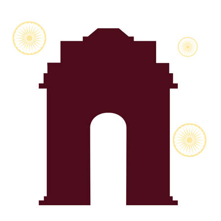 silhouettes famous monuments of india vector illustration designのイラスト素材